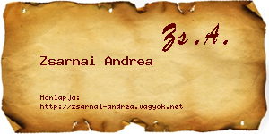 Zsarnai Andrea névjegykártya